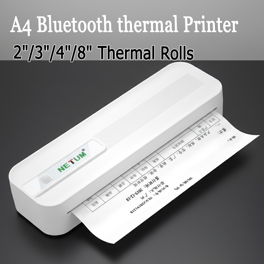 Commercial Document Printing - 휴대용 A4 감열 프린터 잉크리스 블루투스