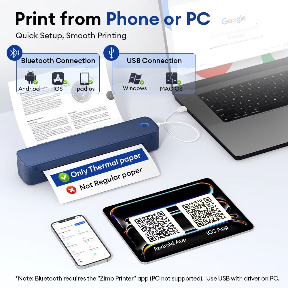 A4 감열 프린터 미니 휴대용 프린터 203DPI/30 - Commercial Document Printing 리뷰 및 가격