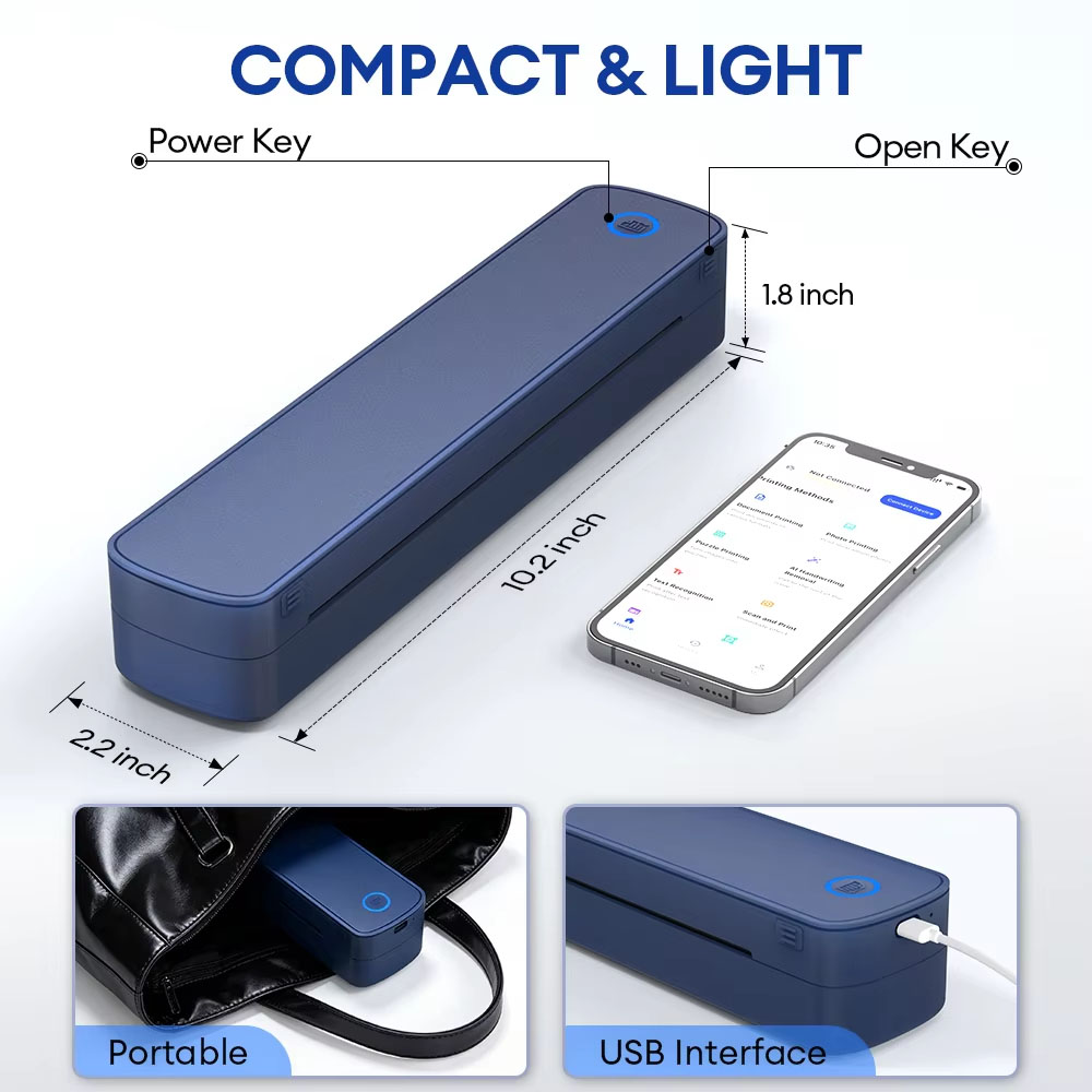 A4 감열 프린터 미니 휴대용 프린터 203DPI/30 - Commercial Document Printing 리뷰 및 가격
